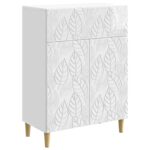 vidaXL Servírovacia skriňa Biela s vysokým leskom 66 x 34,5 x 90 cm – Obrázok 2