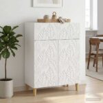 vidaXL Servírovacia skriňa Biela s vysokým leskom 66 x 34,5 x 90 cm – Obrázok 3