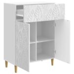 vidaXL Servírovacia skriňa Biela s vysokým leskom 66 x 34,5 x 90 cm – Obrázok 4
