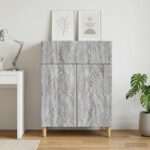 vidaXL Servírovacia skriňa Sivý Sonoma 66 x 34,5 x 90 cm – Obrázok 3