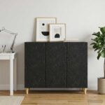 vidaXL Servírovacia skriňa Čierna 89 x 34,5 x 80 cm Kompozitné drevo – Obrázok 3
