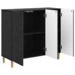 vidaXL Servírovacia skriňa Čierna 89 x 34,5 x 80 cm Kompozitné drevo – Obrázok 4