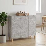vidaXL Servírovacia skriňa Betónovo sivá 89 x 34,5 x 80 cm