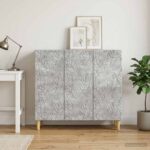 vidaXL Servírovacia skriňa Betónovo sivá 89 x 34,5 x 80 cm – Obrázok 3