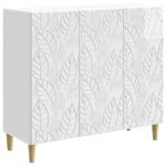 vidaXL Servírovacia skriňa Biela s vysokým leskom 89 x 34,5 x 80 cm – Obrázok 2