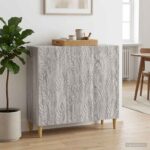 vidaXL Servírovacia skriňa Sivý Sonoma 89 x 34,5 x 80 cm