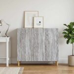 vidaXL Servírovacia skriňa Sivý Sonoma 89 x 34,5 x 80 cm – Obrázok 3
