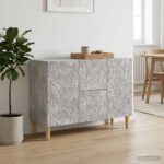 vidaXL Servírovacia skriňa Betónovo sivá 89 x 34,5 x 60 cm – Obrázok 3