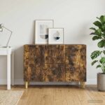 vidaXL Servírovacia skriňa Dymový dub 89 x 34,5 x 60 cm