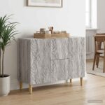 vidaXL Servírovacia skriňa Sivý Sonoma 89 x 34,5 x 60 cm – Obrázok 3
