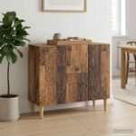 vidaXL Servírovacia skriňa Staré drevo 89 x 34,5 x 60 cm – Obrázok 3