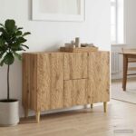 vidaXL Servírovacia skriňa Dub artisan 89 x 34,5 x 60 cm – Obrázok 3