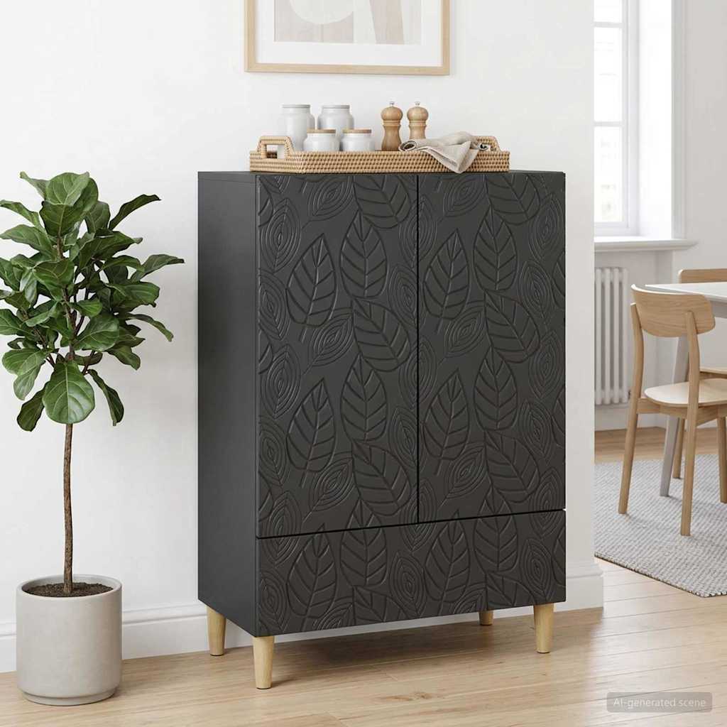 895126_1.jpg vidaXL Servírovacia skriňa Čierna 66 x 34,5 x 95 cm Kompozitné drevo – Obrázok 1