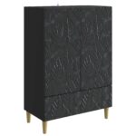 vidaXL Servírovacia skriňa Čierna 66 x 34,5 x 95 cm Kompozitné drevo – Obrázok 2