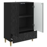 vidaXL Servírovacia skriňa Čierna 66 x 34,5 x 95 cm Kompozitné drevo – Obrázok 4