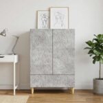 vidaXL Servírovacia skriňa Betónovo sivá 66 x 34,5 x 95 cm – Obrázok 3