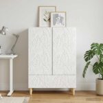 vidaXL Servírovacia skriňa Biela s vysokým leskom 66 x 34,5 x 95 cm – Obrázok 3