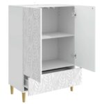 vidaXL Servírovacia skriňa Biela s vysokým leskom 66 x 34,5 x 95 cm – Obrázok 4