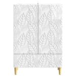 vidaXL Servírovacia skriňa Biela s vysokým leskom 66 x 34,5 x 95 cm – Obrázok 5