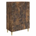 vidaXL Servírovacia skriňa Dymový dub 66 x 34,5 x 95 cm – Obrázok 2