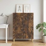 vidaXL Servírovacia skriňa Dymový dub 66 x 34,5 x 95 cm – Obrázok 3