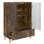 vidaXL Servírovacia skriňa Dymový dub 66 x 34,5 x 95 cm – Obrázok 4