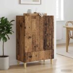 vidaXL Servírovacia skriňa Staré drevo 66 x 34,5 x 95 cm – Obrázok 3