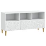 vidaXL TV skrinka 102 x 34,5 x 50 cm Biela Kompozitné drevo – Obrázok 2