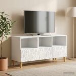 vidaXL TV skrinka 102 x 34,5 x 50 cm Biela Kompozitné drevo – Obrázok 3