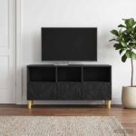 vidaXL TV skrinka 102 x 34,5 x 50 cm Čierna Kompozitné drevo – Obrázok 3