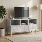 vidaXL TV skrinka 102 x 34,5 x 50 cm Betónovo sivá Kompozitné drevo