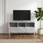 vidaXL TV skrinka 102 x 34,5 x 50 cm Betónovo sivá Kompozitné drevo – Obrázok 3