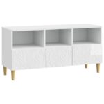 vidaXL TV skrinka 102 x 34,5 x 50 cm Biela s vysokým leskom – Obrázok 2