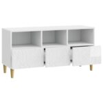 vidaXL TV skrinka 102 x 34,5 x 50 cm Biela s vysokým leskom – Obrázok 4