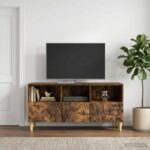 vidaXL TV skrinka 102 x 34,5 x 50 cm Dymový dub Kompozitné drevo – Obrázok 3