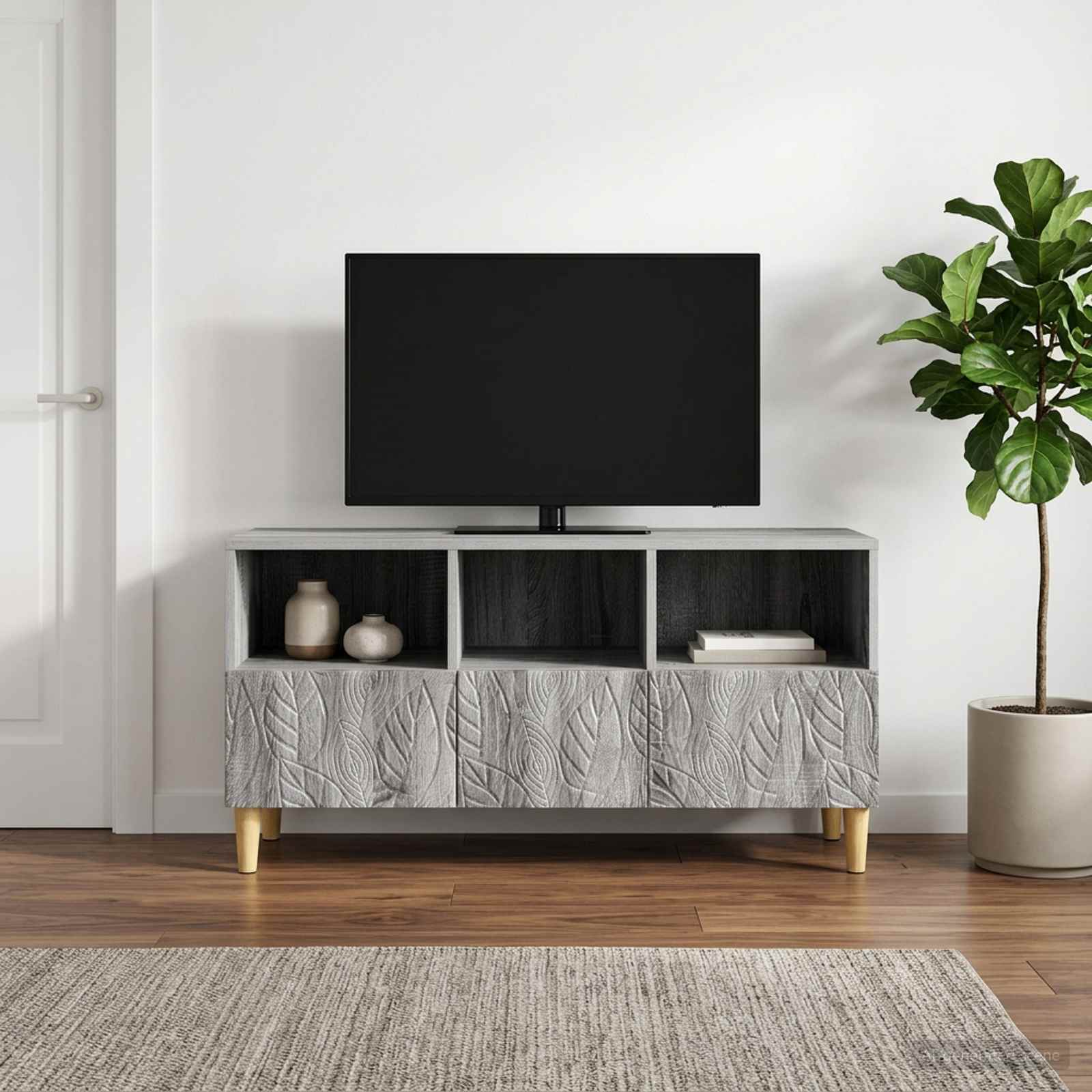 895141_1.jpg vidaXL TV skrinka 102 x 34,5 x 50 cm Sivý Sonoma Kompozitné drevo – Obrázok 1