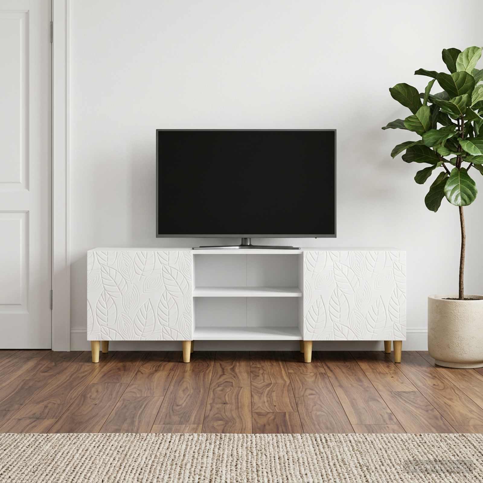 895149_1.jpg vidaXL TV skrinka 150 x 31 x 50 cm Biela s vysokým leskom – Obrázok 1