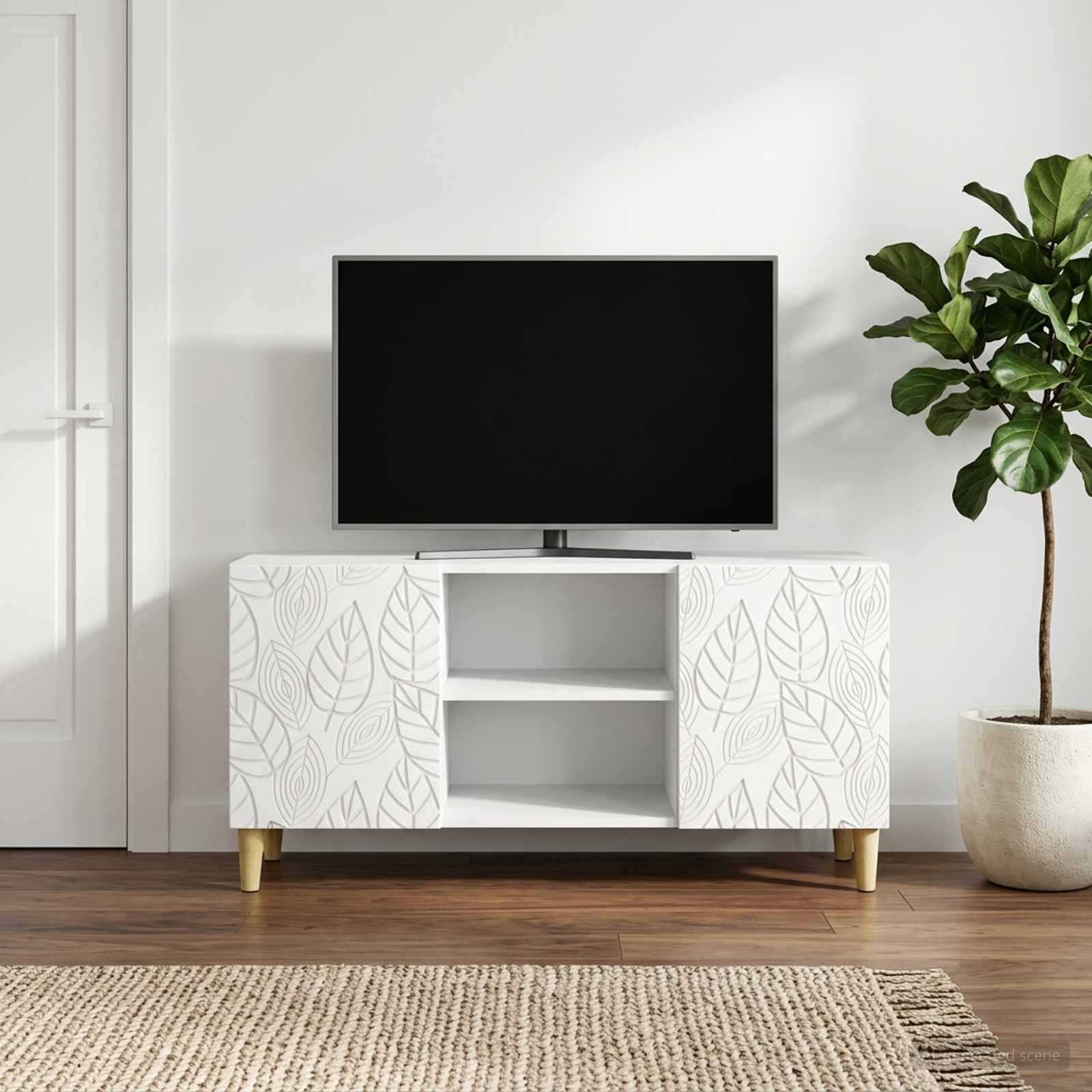 895155_1.jpg vidaXL TV skrinka 102 x 34,5 x 50 cm Biela Kompozitné drevo – Obrázok 1