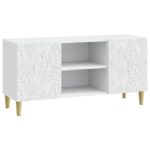 vidaXL TV skrinka 102 x 34,5 x 50 cm Biela Kompozitné drevo – Obrázok 2