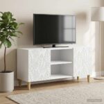 vidaXL TV skrinka 102 x 34,5 x 50 cm Biela Kompozitné drevo – Obrázok 3