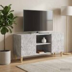 vidaXL TV skrinka 102 x 34,5 x 50 cm Betónovo sivá Kompozitné drevo
