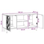 vidaXL TV skrinka 102 x 34,5 x 50 cm Betónovo sivá Kompozitné drevo – Obrázok 10