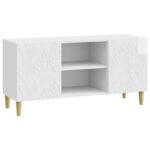 vidaXL TV skrinka 102 x 34,5 x 50 cm Biela s vysokým leskom – Obrázok 2