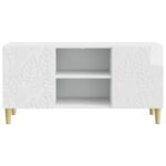 vidaXL TV skrinka 102 x 34,5 x 50 cm Biela s vysokým leskom – Obrázok 5