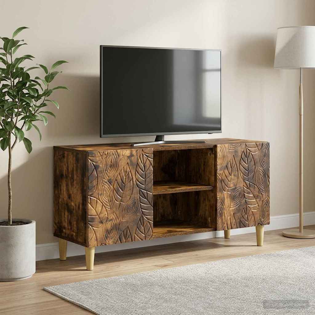 895160_1.jpg vidaXL TV skrinka 102 x 34,5 x 50 cm Dymový dub Kompozitné drevo – Obrázok 1