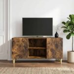 vidaXL TV skrinka 102 x 34,5 x 50 cm Dymový dub Kompozitné drevo – Obrázok 3