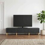 vidaXL TV skrinka 147 x 34,5 x 30 cm Čierna Kompozitné drevo – Obrázok 3