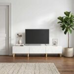 vidaXL TV skrinka 147 x 34,5 x 30 cm Biela s vysokým leskom – Obrázok 3