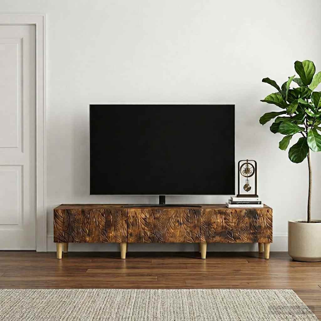 895170_1.jpg vidaXL TV skrinka 147 x 34,5 x 30 cm Dymový dub Kompozitné drevo – Obrázok 1