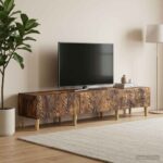 vidaXL TV skrinka 147 x 34,5 x 30 cm Dymový dub Kompozitné drevo – Obrázok 3